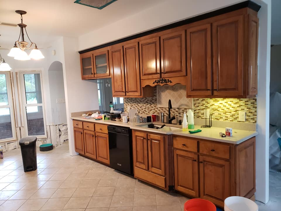 Kitchen remodel with countertops and cabinets