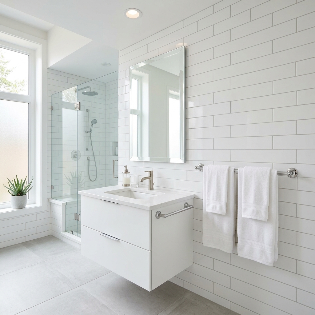 Modern bathroom fixtures and upgrades